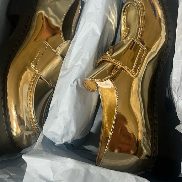 Prada Metallic Loafers Sz 36.5 - Picture 6 of 10